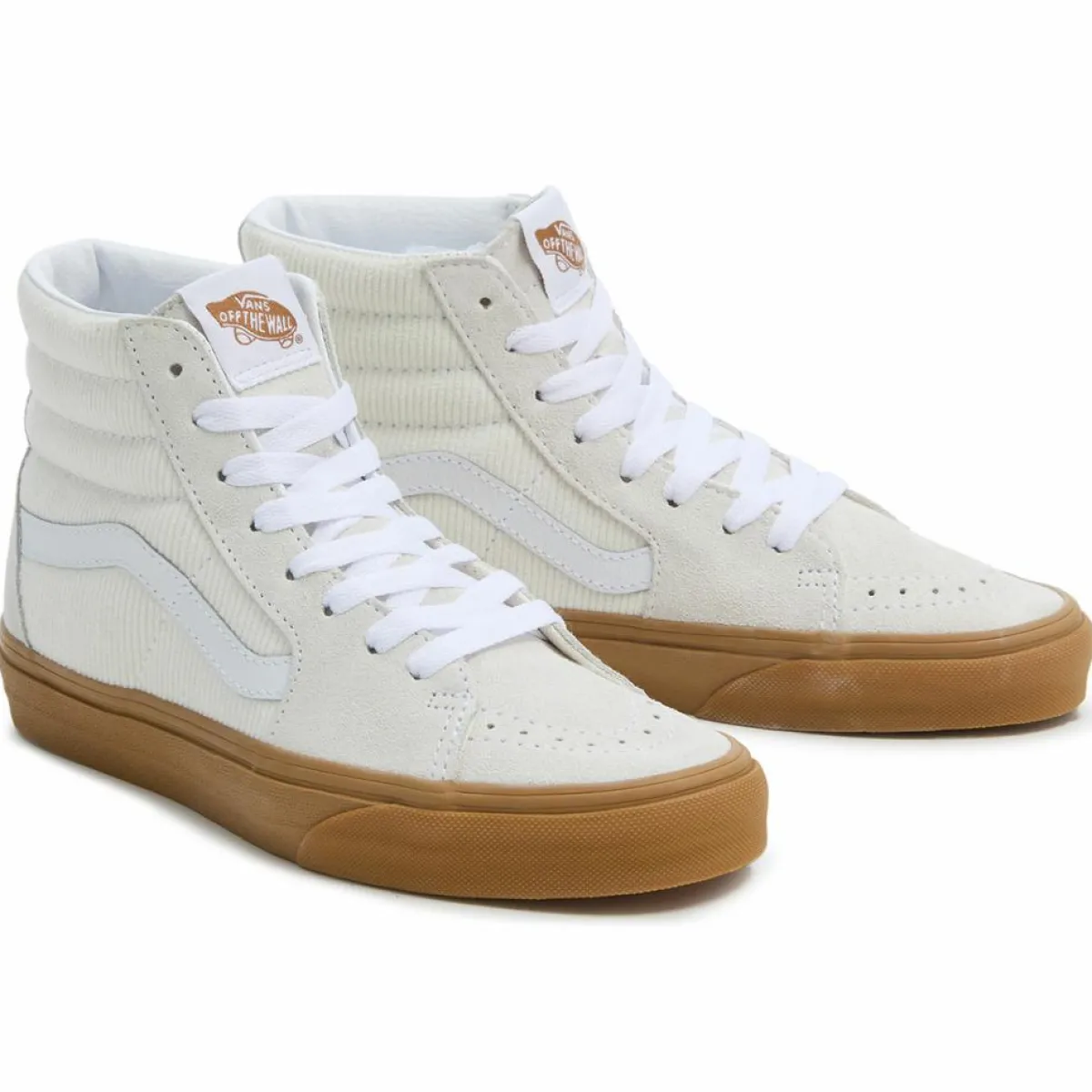 Vans Baskets|Baskets en Velours de Cuir & Velours côtelé SK8-Hi écrues