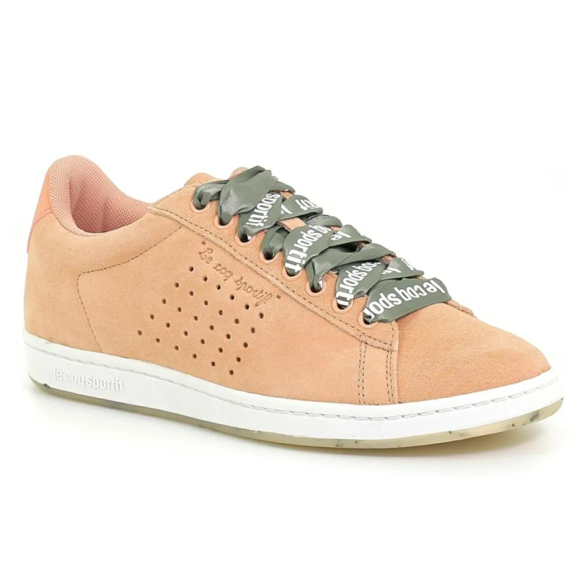Le Coq Sportif Baskets|Baskets en Velours de Cuir Courtset rose moyen