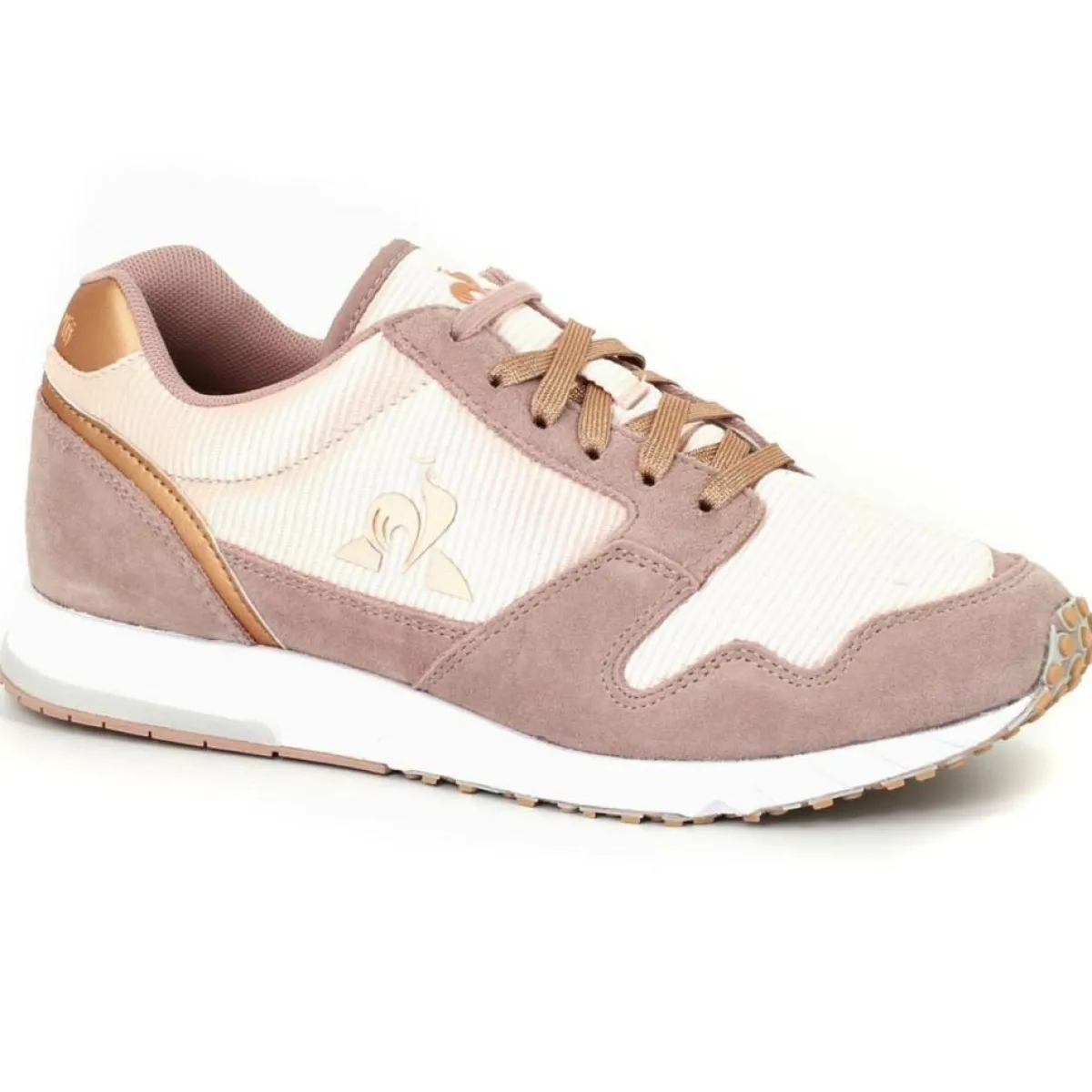 Le Coq Sportif Baskets|Baskets en Velours de Cuir & Mesh Jazy W Boutique rose moyen/crème