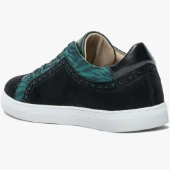 Bocage Baskets|Baskets en Velours de Cuir Lilian vertes