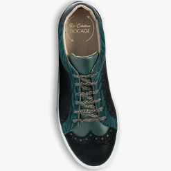 Bocage Baskets|Baskets en Velours de Cuir Lilian vertes