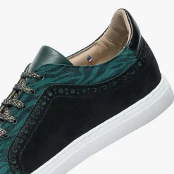 Bocage Baskets|Baskets en Velours de Cuir Lilian vertes