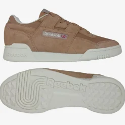 Reebok Baskets|Baskets en Velours de Cuir Workout Lo Plus Cn3835 beiges