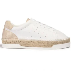 Canal Saint Martin Baskets|Baskets espadrilles en Cuir Lancry blanc/sable