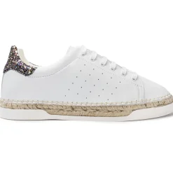 Canal Saint Martin Baskets|Baskets espadrilles en Cuir Lancry Glitter blanc/multicolore