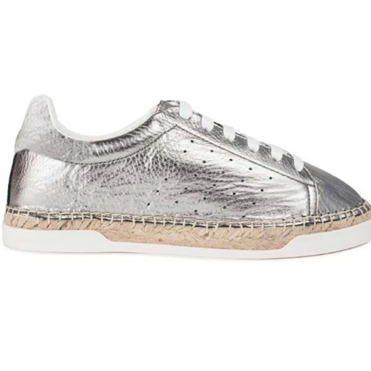 Canal Saint Martin Baskets|Baskets espadrilles en Cuir Lancry argentées