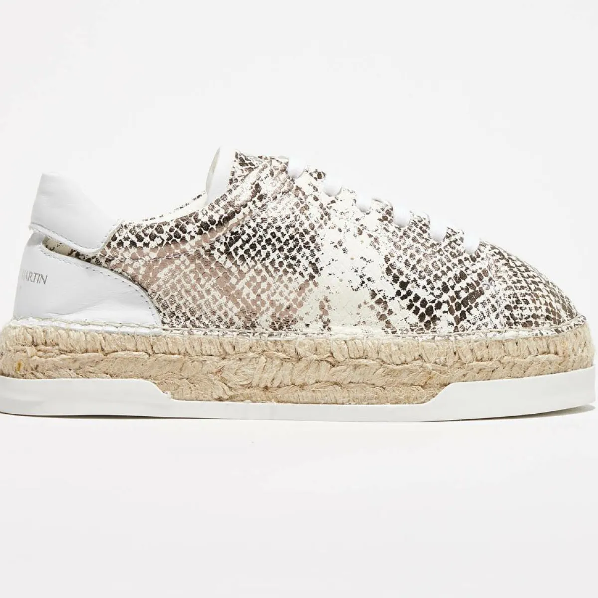 Canal Saint Martin Baskets|Baskets espadrilles en Cuir Lancry python blanc/doré