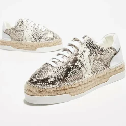 Canal Saint Martin Baskets|Baskets espadrilles en Cuir Lancry python blanc/doré
