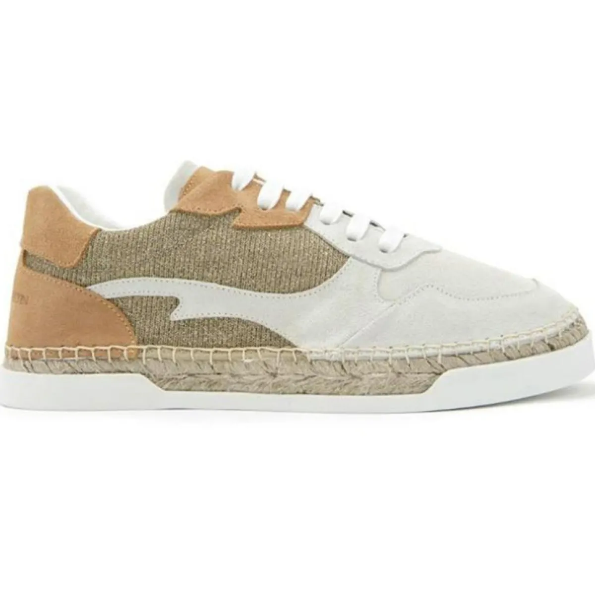 Canal Saint Martin Baskets|Baskets espadrilles en Cuir Beslay lurex blanc/gris