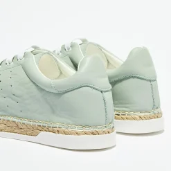 Canal Saint Martin Baskets|Baskets espadrilles en Cuir Lancry vertes