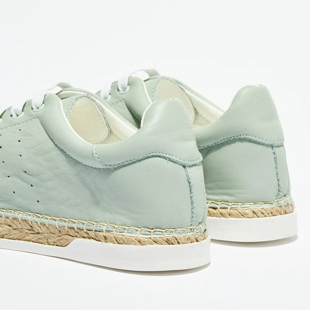 Canal Saint Martin Baskets|Baskets espadrilles en Cuir Lancry vertes