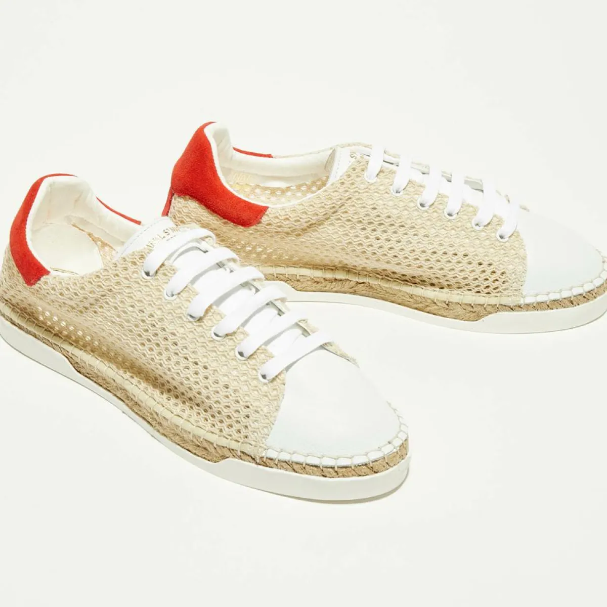 Canal Saint Martin Baskets|Baskets espadrilles en Cuir & Toile Lancry Beach beiges