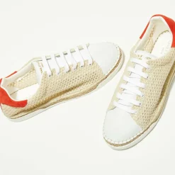 Canal Saint Martin Baskets|Baskets espadrilles en Cuir & Toile Lancry Beach beiges