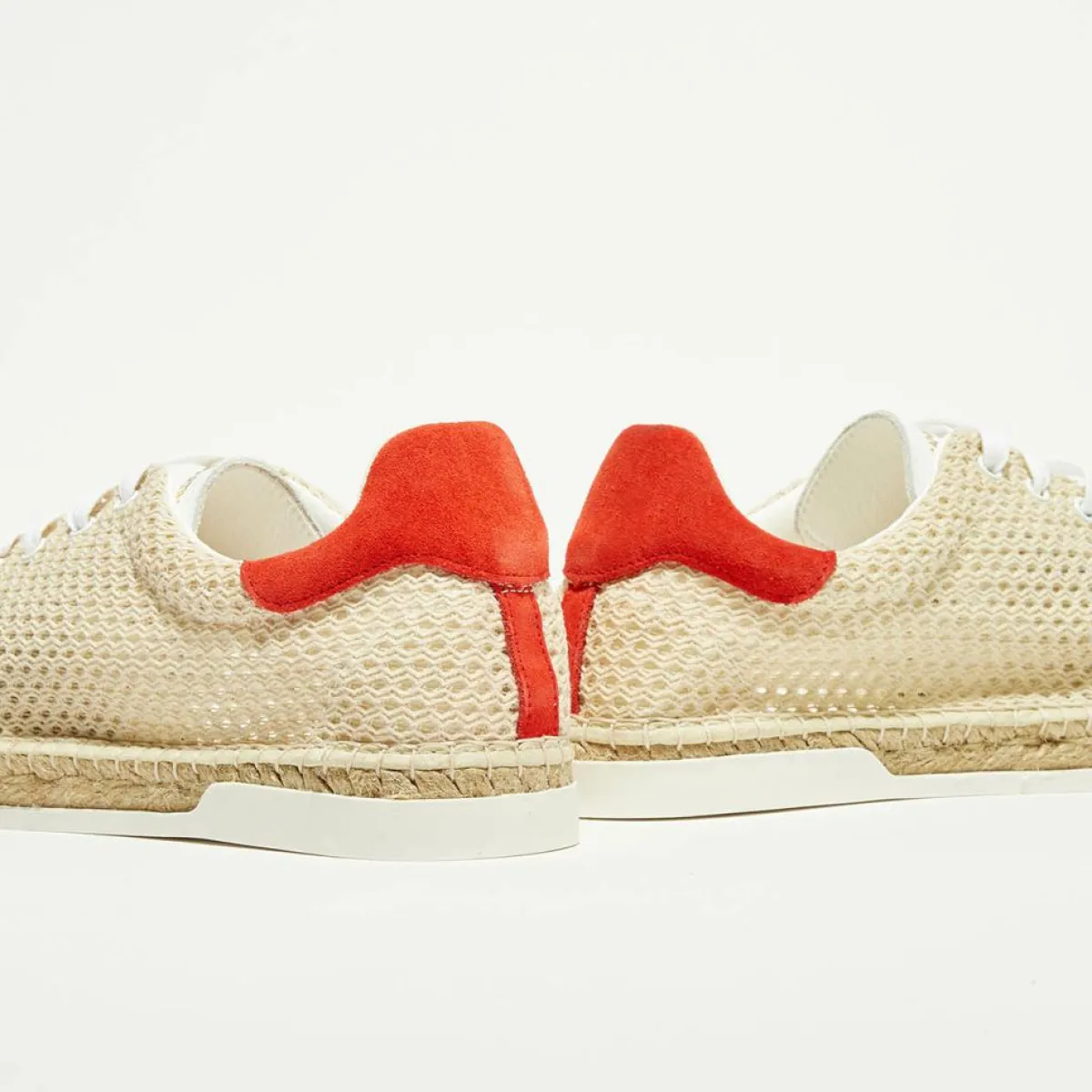 Canal Saint Martin Baskets|Baskets espadrilles en Cuir & Toile Lancry Beach beiges