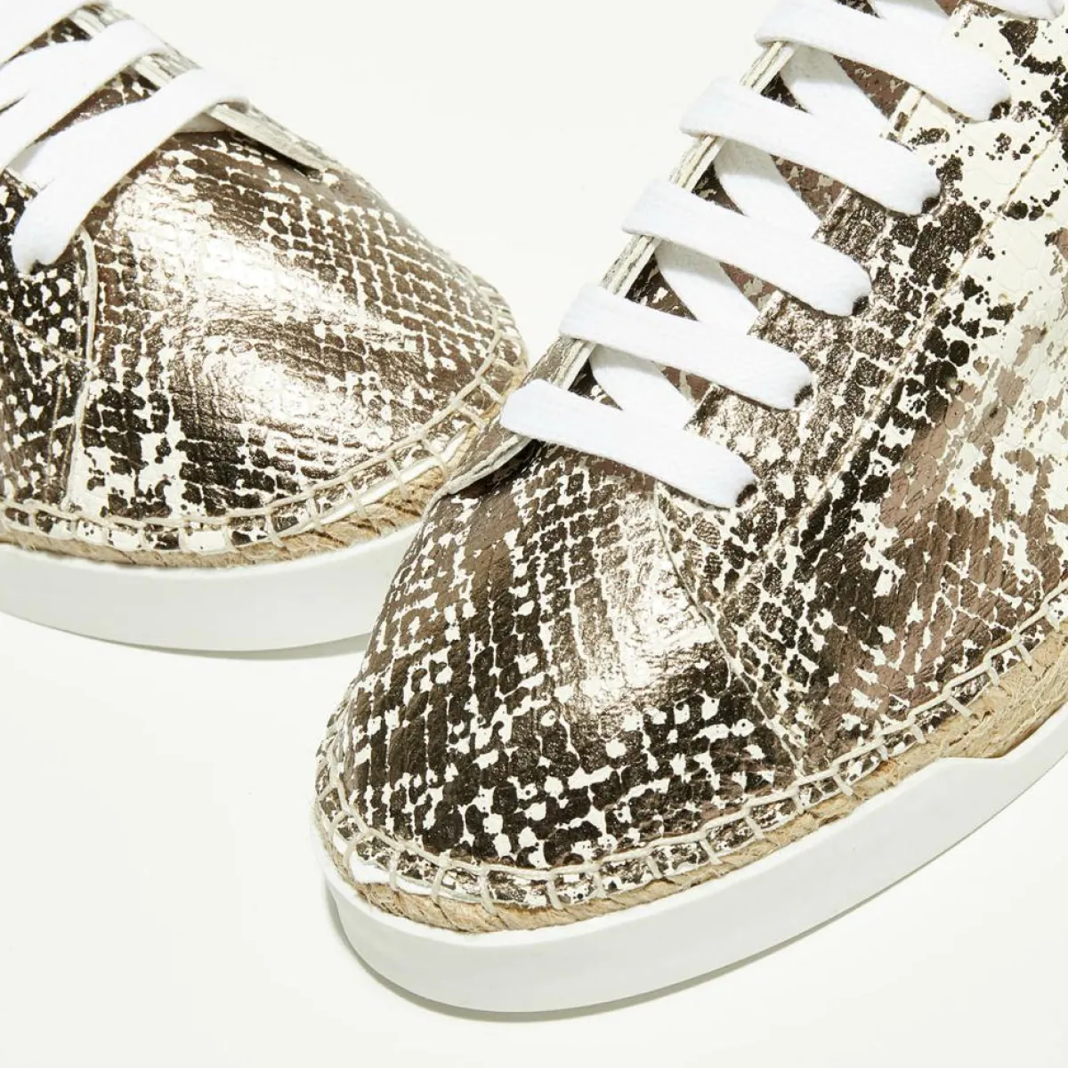 Canal Saint Martin Baskets|Baskets espadrilles en Cuir Lancry python marron