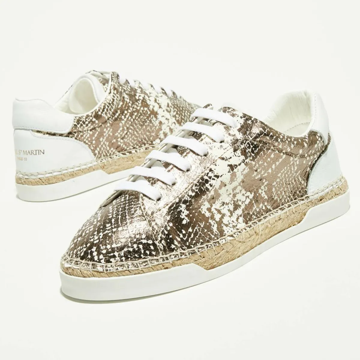 Canal Saint Martin Baskets|Baskets espadrilles en Cuir Lancry python marron