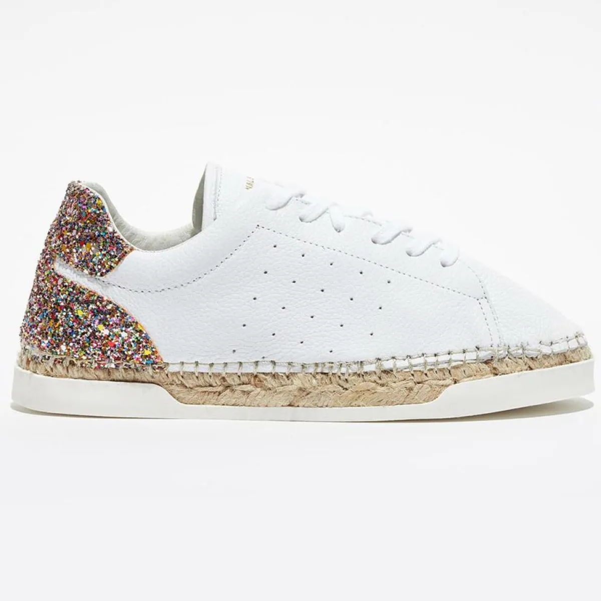 Canal Saint Martin Baskets|Baskets espadrilles en Cuir Lancry glitter blanc/multicolore
