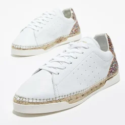 Canal Saint Martin Baskets|Baskets espadrilles en Cuir Lancry glitter blanc/multicolore