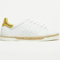 Canal Saint Martin Baskets|Baskets espadrilles en Cuir Lancry Roma blanc/jaune