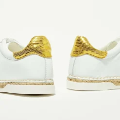 Canal Saint Martin Baskets|Baskets espadrilles en Cuir Lancry Roma blanc/jaune