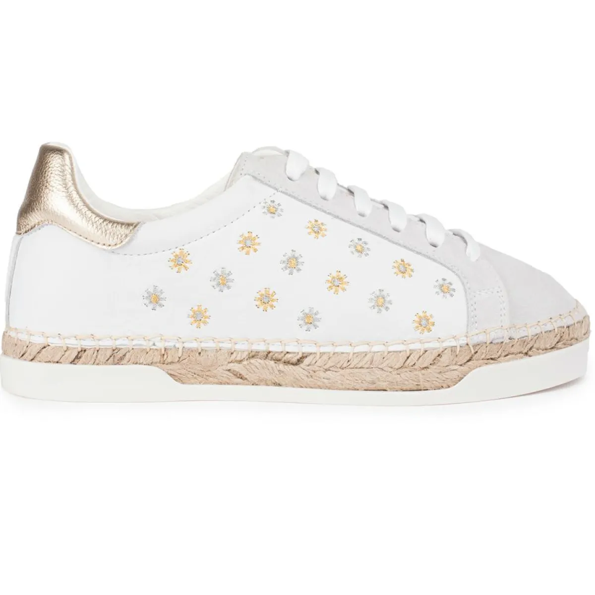 Canal Saint Martin Baskets|Baskets espadrilles en Cuir Lancry Bella blanches