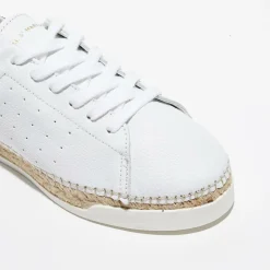 Canal Saint Martin Baskets|Baskets espadrilles en Cuir Lancry glitter blanc/vert