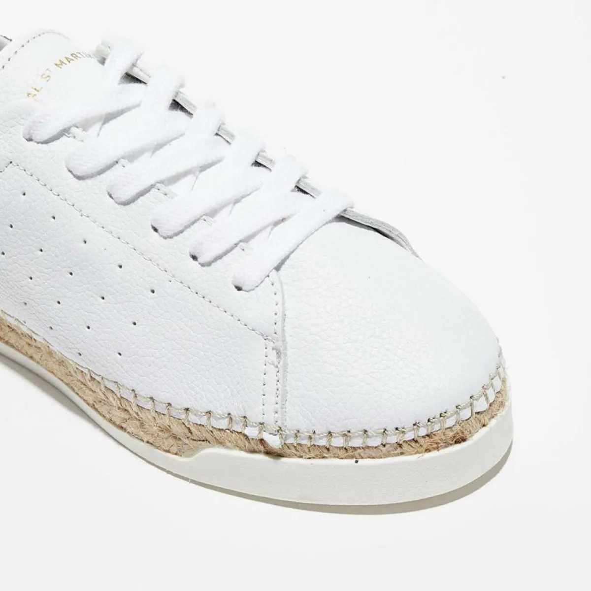 Canal Saint Martin Baskets|Baskets espadrilles en Cuir Lancry glitter blanc/vert