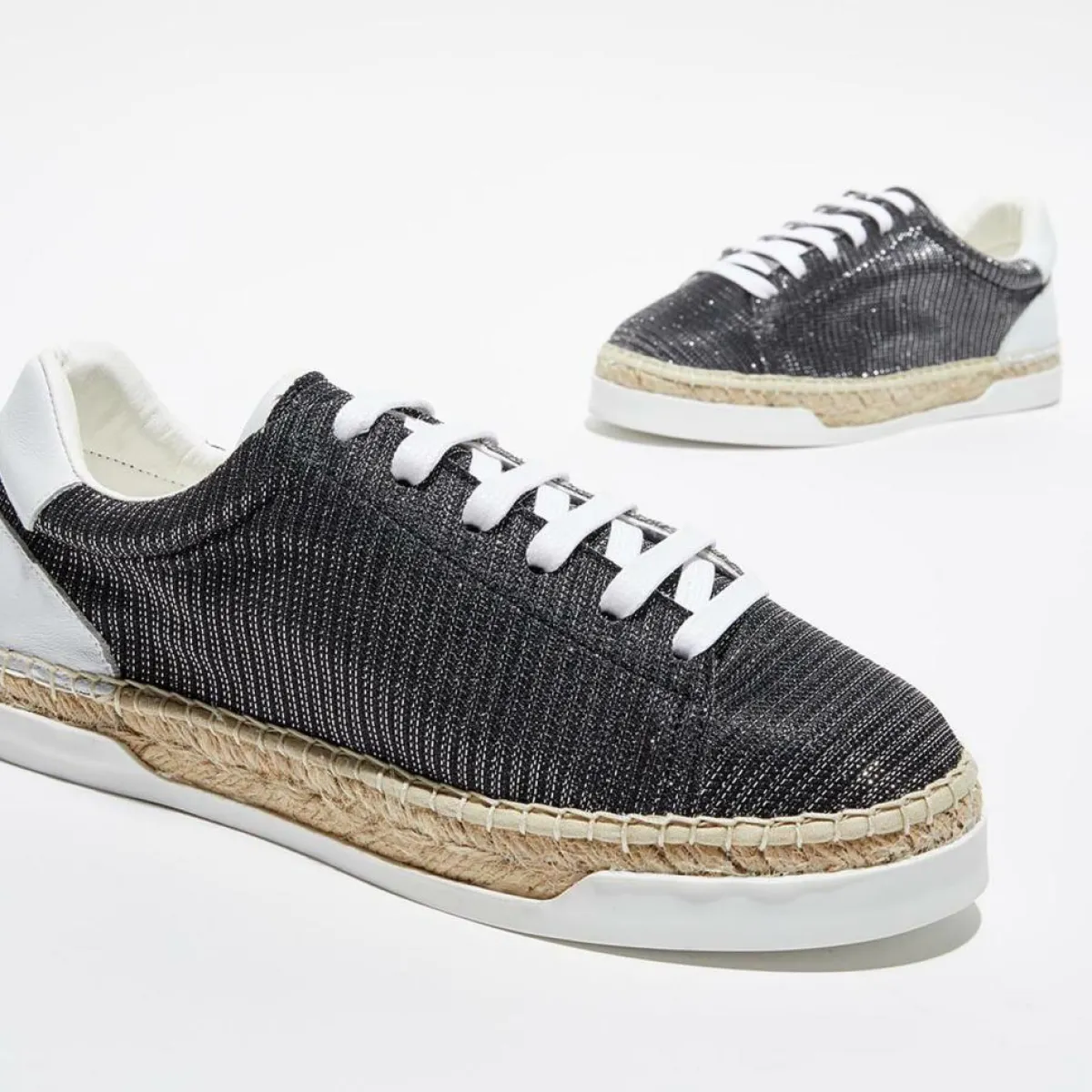 Canal Saint Martin Baskets|Baskets espadrilles en Lurex Lancry noires