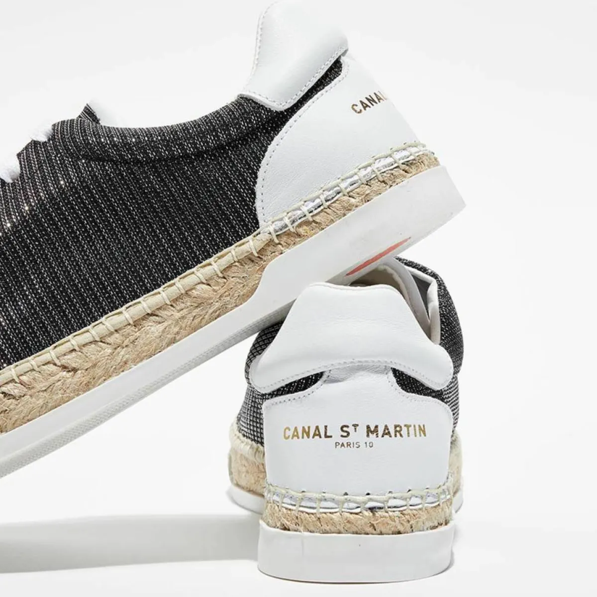 Canal Saint Martin Baskets|Baskets espadrilles en Lurex Lancry noires