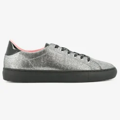 Mellow Yellow Baskets|Baskets Evalie métallisées argentées