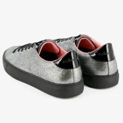 Mellow Yellow Baskets|Baskets Evalie métallisées argentées