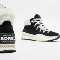 Sorel Baskets|Baskets imperméables en Velours de Cuir Ona III Conquest noir/blanc