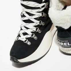 Sorel Baskets|Baskets imperméables en Velours de Cuir Ona III Conquest noir/blanc