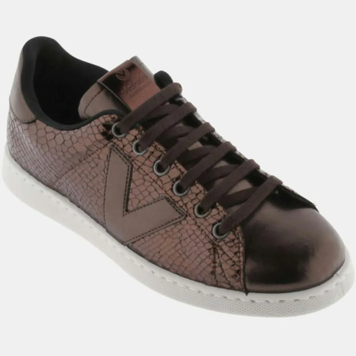 Victoria Baskets|Baskets Indi embossé serpent bronze