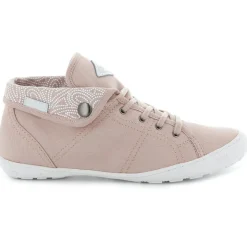 Palladium Baskets|Baskets montantes en Twill Gaetane rose clair