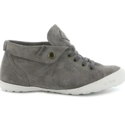 Palladium Baskets|Baskets montantes en Velours de Cuir Gaetane gris moyen