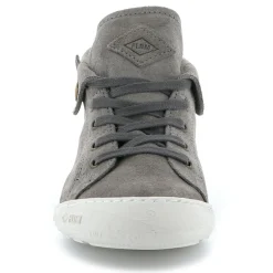 Palladium Baskets|Baskets montantes en Velours de Cuir Gaetane gris moyen