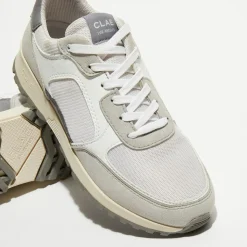 Clae Baskets|Baskets vegan Joshua blanc/gris