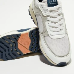 Clae Baskets|Baskets vegan Joshua blanc/orange/gris