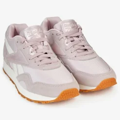 Reebok Baskets|Baskets Velours de Cuir et Mesh Rapide parme