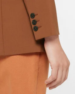 Galeries Lafayette Vestes, Blousons|Blazer croisé en Laine mélangée Celeste marron