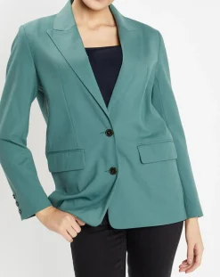 Galeries Lafayette Vestes, Blousons|Blazer droit en Laine mélangée Cléo Oversize vert