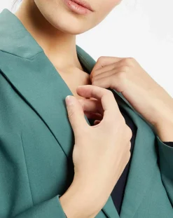 Galeries Lafayette Vestes, Blousons|Blazer droit en Laine mélangée Cléo Oversize vert
