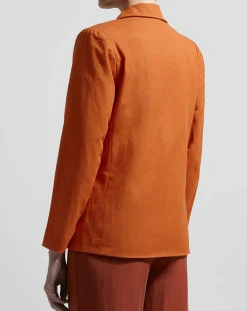 Garance Paris Vestes, Blousons|Blazer en Coton & Lin terre brûlée