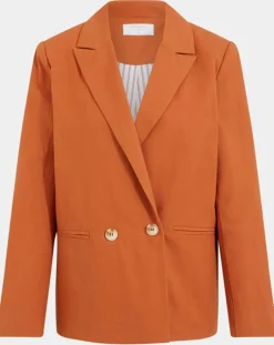 Garance Paris Vestes, Blousons|Blazer en Coton & Lin terre brûlée