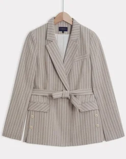 Caroll Vestes, Blousons|Blazer en Laine mélangée Juno beige