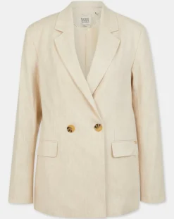 Scotch & Soda Vestes, Blousons|Blazer en Lin mélangé écru