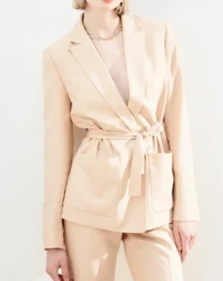 Caroll Vestes, Blousons|Blazer en Lin mélangé Isaline teint