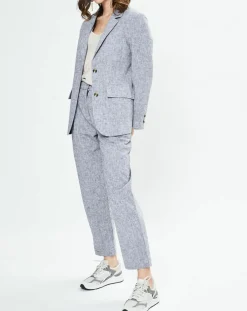 Yerse Vestes, Blousons|Blazer en Lin mélangé Marianne bleu marine