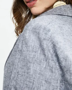 Yerse Vestes, Blousons|Blazer en Lin mélangé Marianne bleu marine